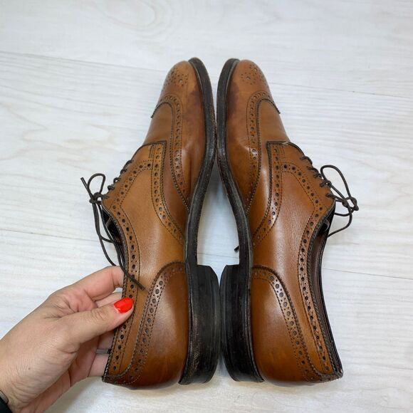 Allen Edmonds Mens Shoes Size 10 A Brown Wingtip Brogue Dress Leather Oxford USA main image 7
